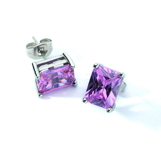 AN JEWELS JEWELRY Mod. AL.ELOY2YS elegant purple gemstone earrings in silver setting