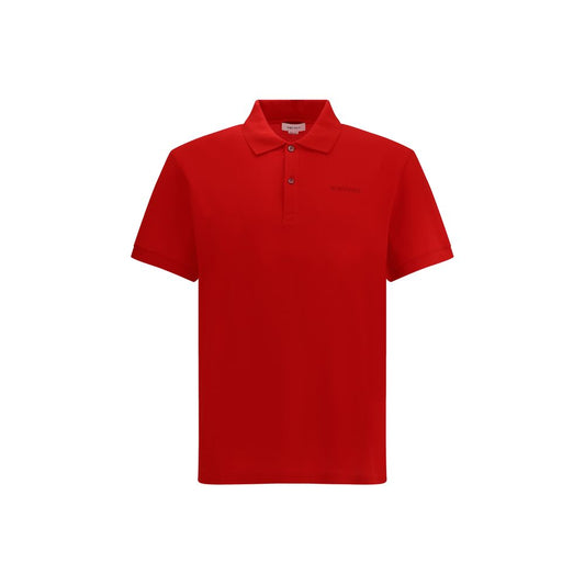 Alexander McQueen Red Cotton Polo Shirt with Italian-style collar and embroidered McQueen logo, made from jersey piqué, 100% cotton.