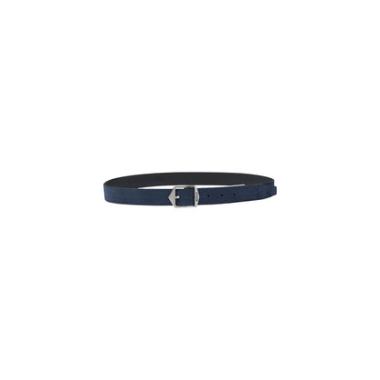 Antony Morato Blue Leather Regular Belt with metal buckle, stylish men's accessory for casual and formal wear.