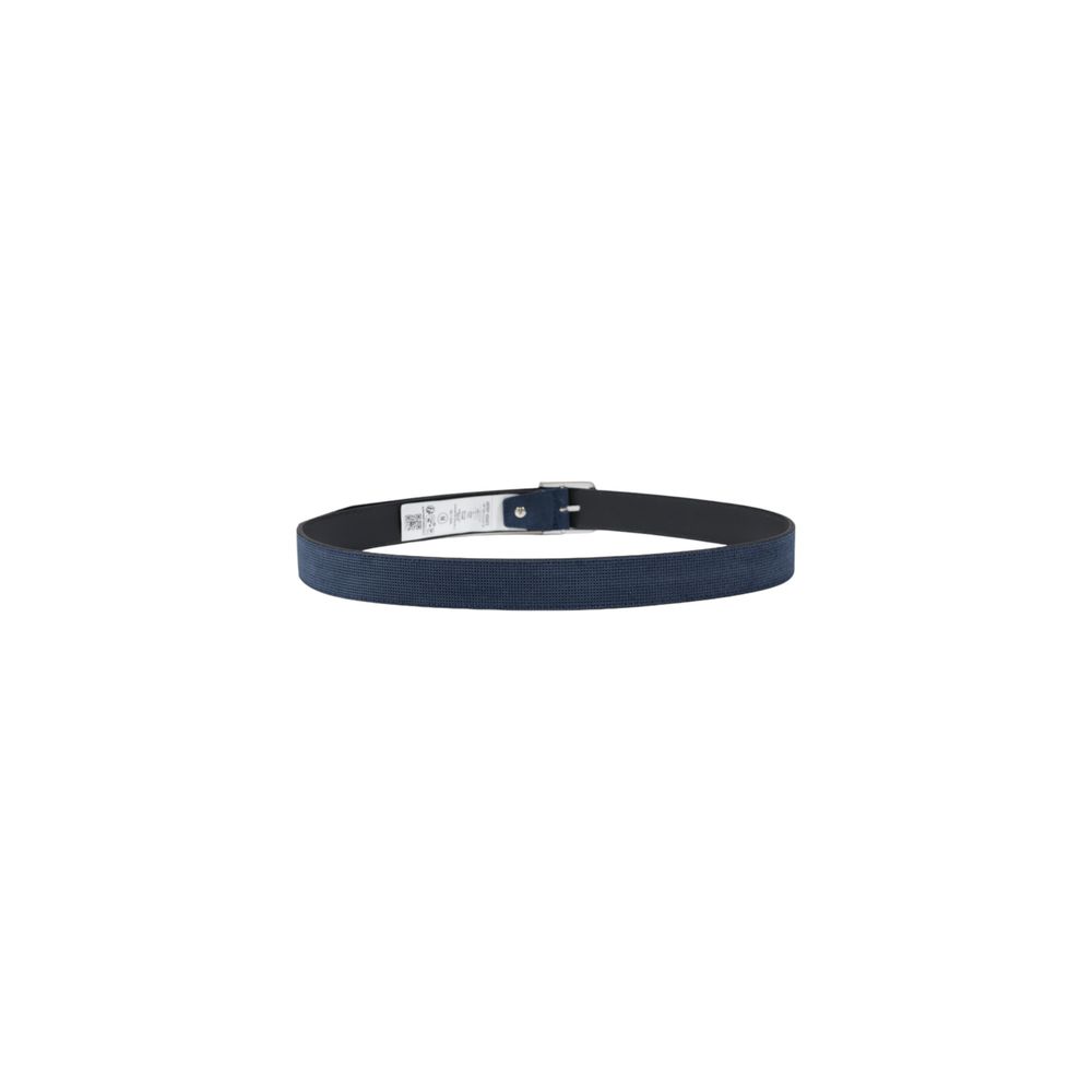 Antony Morato Blue Leather Regular Belt with metal buckle, 30mm wide. Perfect for casual and formal outfits, crafted with high-quality leather.