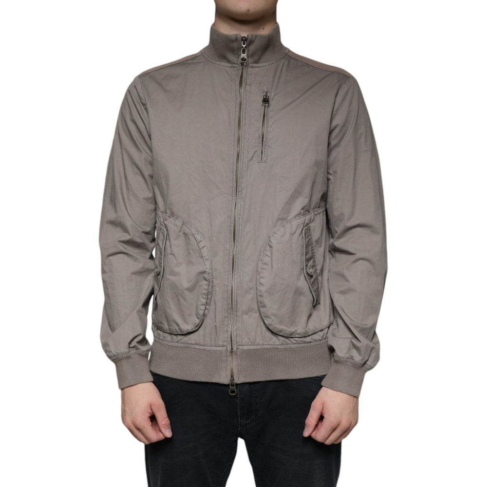 Armani Jeans Brown Cotton Full Zip Bomber Logo Jacket JKT4078-48