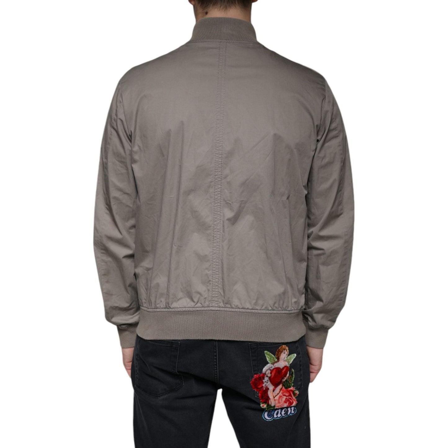 Armani Jeans Brown Cotton Full Zip Bomber Logo Jacket JKT4078-48