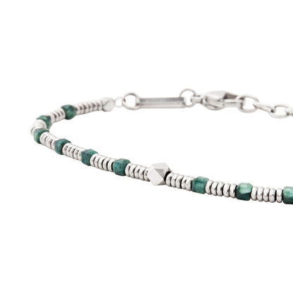 BREIL JEWELS Mod. TJ3647 men's bracelet with silver and green accents, quartz analog movement, in official box, 5 ATM water resistant.