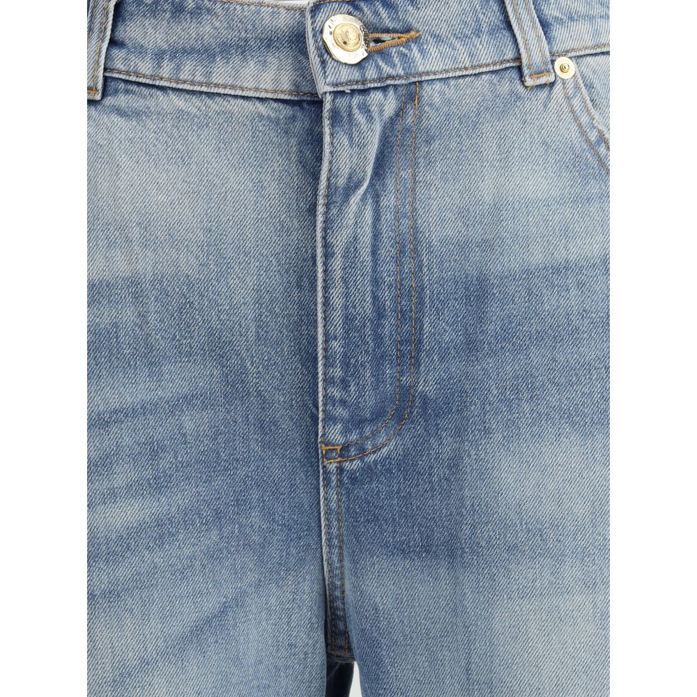 Balmain Blue Cotton Flared Jeans
