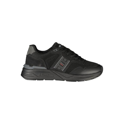 Blauer Black Polyester Mens Sneaker with sleek design and logo, ideal for style-conscious urban explorers.