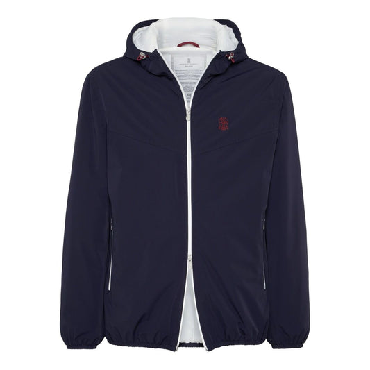 Brunello Cucinelli Bonded nylon hooded vest with Thermore padding and logo Jackets