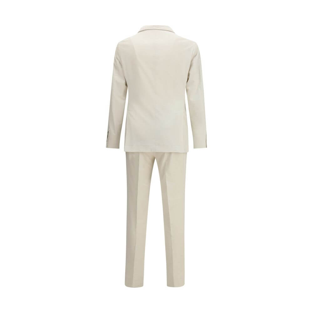 Brunello Cucinelli Cream Cotton Two-Piece Suit