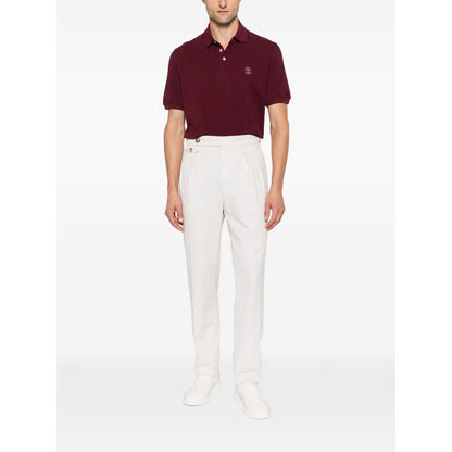 Brunello Cucinelli Embroidered cotton polo shirt Topwear