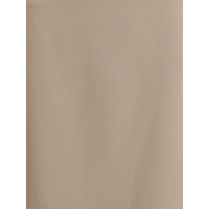 Brunello Cucinelli Gray Acetate Midi Skirt with back slit laying flat.