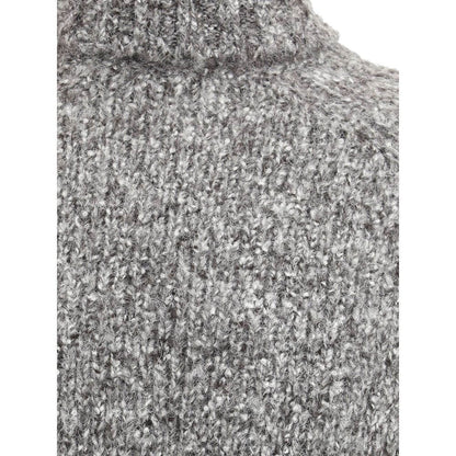 Brunello Cucinelli Gray Alpaca Vicugna Pacos Turtleneck