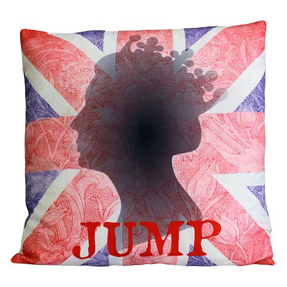 CUSCINI LETTERARI - Copricuscino in Juta lavata / Cotton pillow case JUMP - Size 40x40cm UNIONJACK-C-01