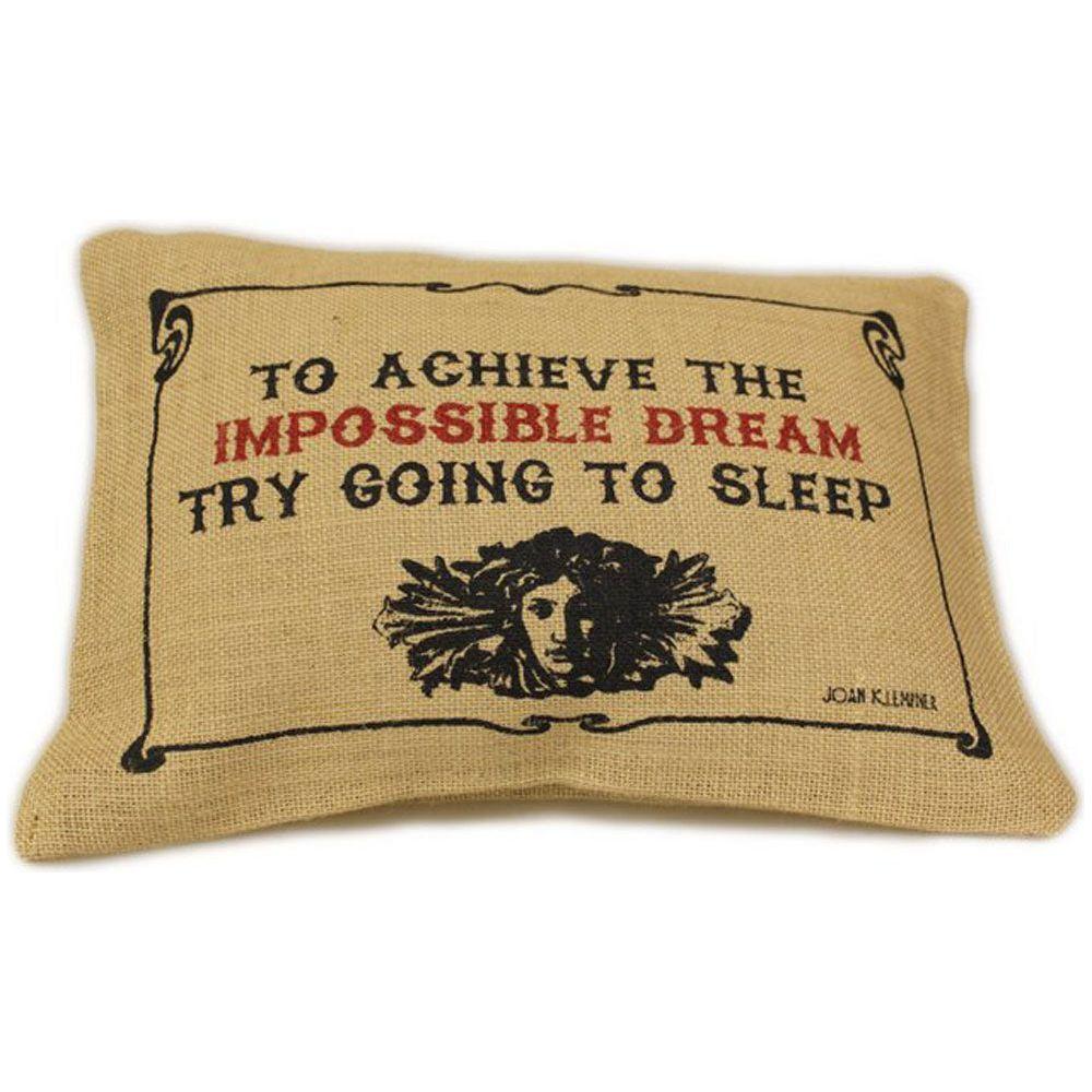 CUSCINI LETTERARI - Copricuscino in Juta lavata / Juta washed pillow case IMPOSSIBLE - Size 38x25cm SLEEP-J-03