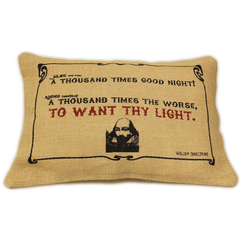 CUSCINI LETTERARI - Copricuscino in Juta lavata / Juta washed pillow case WANT THY LIGHT - Size 38x25cm SLEEP-J-09