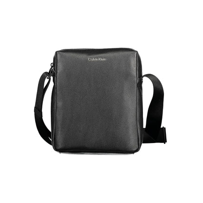 Calvin Klein Black Polyester Men Shoulder Bag with adjustable strap and minimalist design for eco-conscious luxury