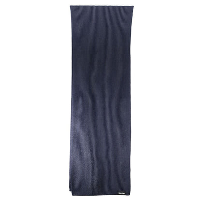 Calvin Klein Blue Cotton Scarf, 30x160 cm with logo, stylish and comfortable fashion accessory.
