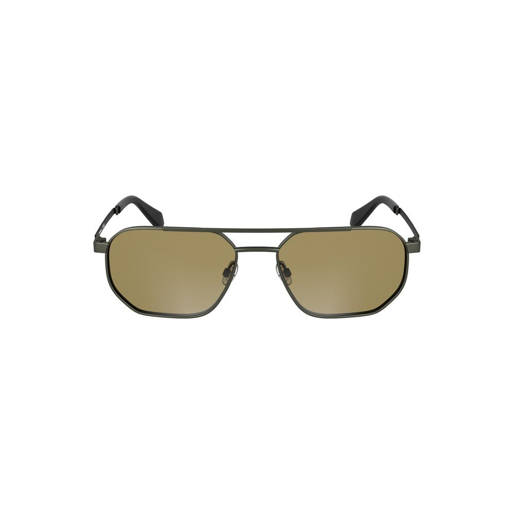 Calvin Klein Bronze Metal Men Sunglass with sleek metal frame and bold square lenses.