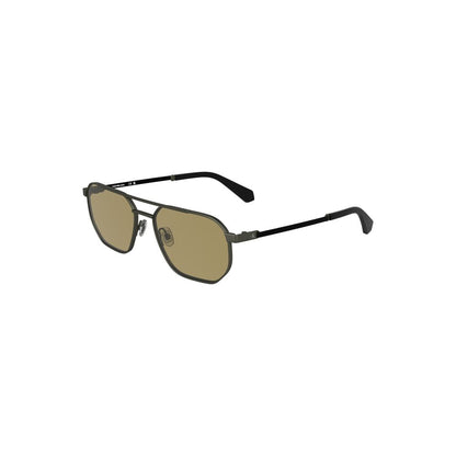 Calvin Klein Bronze Metal Men Sunglass with sleek square lenses and stylish frame design, embodying modern elegance and sophistication.