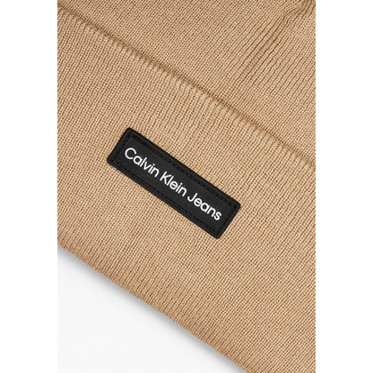 Calvin Klein Jeans Beige Recycled Polyester Caps Baseball Hat