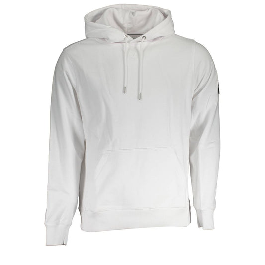 Calvin Klein White Cotton Men's Sweater with hood and pocket