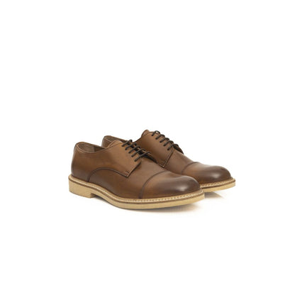 Cerruti 1881 Brown Calfskin Men Derby Shoe