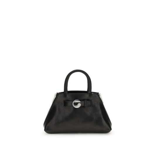 Coperni Black Calf Leather Bos Taurus Shoulder Bag with detachable strap and compact design.