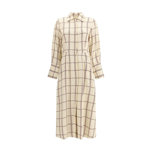 Crida Milano Multicolor Viscose Casual Dress with check pattern and cuffed sleeves