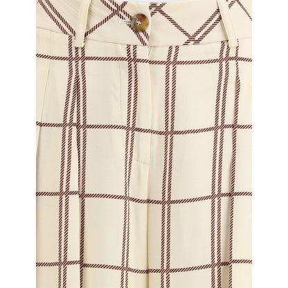 Crida Milano Multicolor Viscose Casual Pants with check graphic, 100% viscose, ideal for everyday elegance, AW25 season, regular fit.