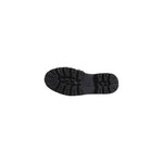 Cult Black Leather Platform shoe with chunky treaded sole for stability and comfort, featuring high-quality brushed leather finish.
