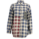 Desigual Blue Cotton Shirt with Italian collar, long sleeves, 1 pocket, button cuffs, contrasting details, and logo.