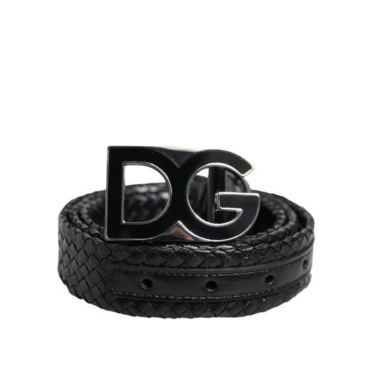Dolce & Gabbana Black Classic Leather DG Logo Buckle Belt BEL9465-95