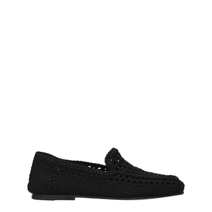 Dolce & Gabbana Black Fabric Slip-On Loafers, casual round toe with leather sole, style MPN A50523AJ18380999 from new collection.