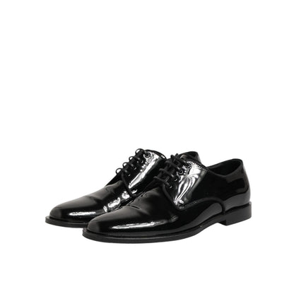 Dolce & Gabbana Black Leather Lace Up Derby Formal Dress Shoes