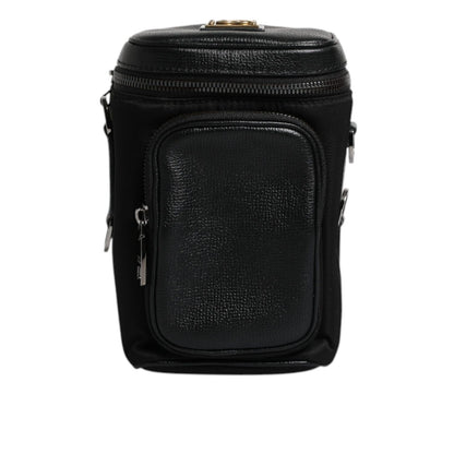 Dolce & Gabbana Black Leather Logo Purse Crossbody Camera Bag
