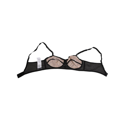 Dolce & Gabbana Black Nude Floral Lace Sheer Bra Underwear