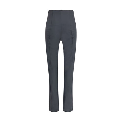 Dolce & Gabbana Black Nylon Athletic Pants with elegant satin insert and hook-and-eye fastening for a refined look.