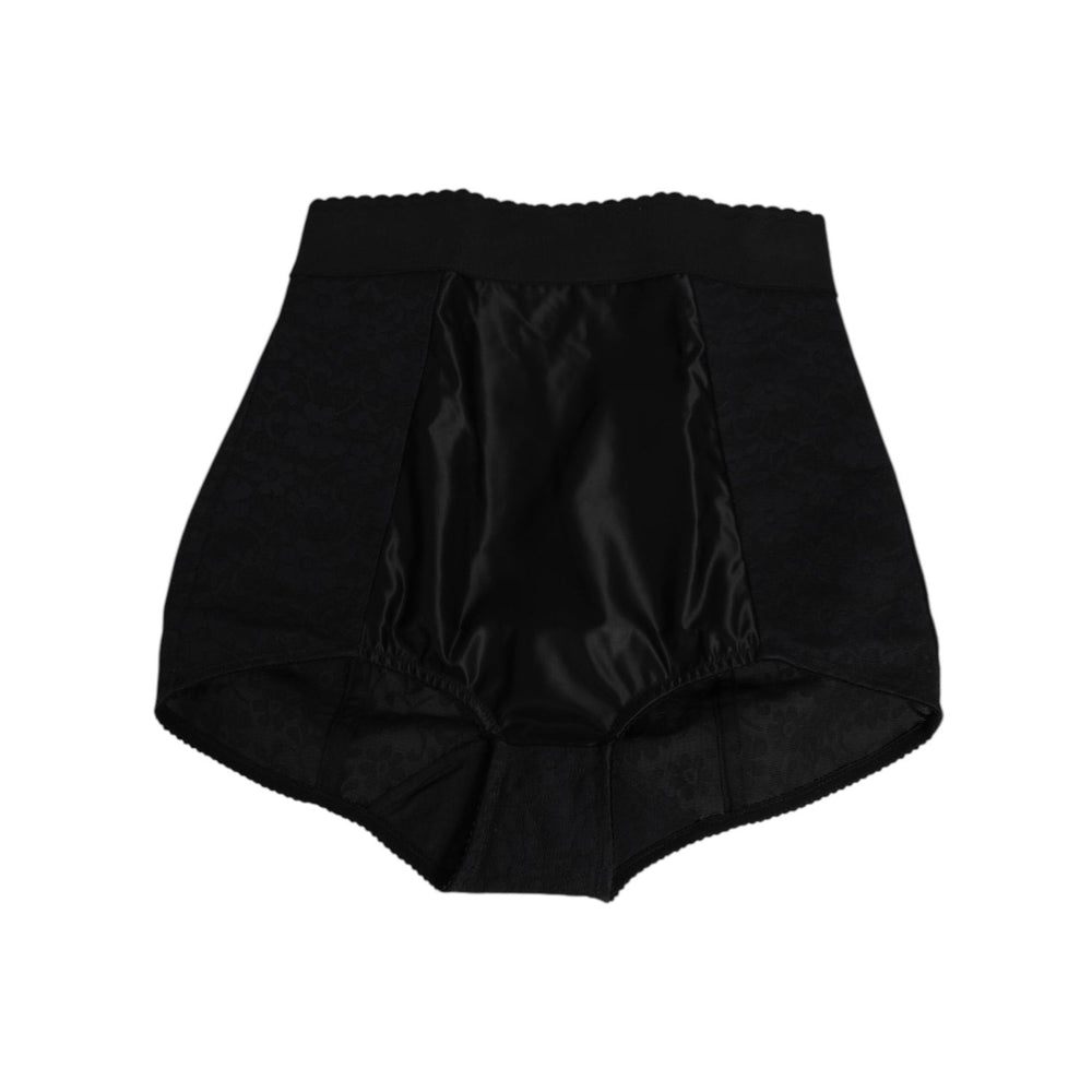 Dolce & Gabbana Black Nylon High Waist Short Panty Underwear for women
