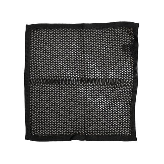 Dolce & Gabbana Black Patterned Cotton Square Foulard Scarf MS7551