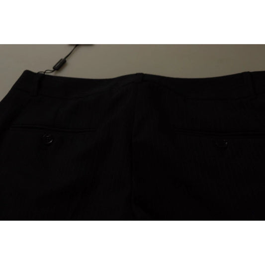Dolce & Gabbana Black Stripes Mid Waist Trouser Pants PAN73096-42