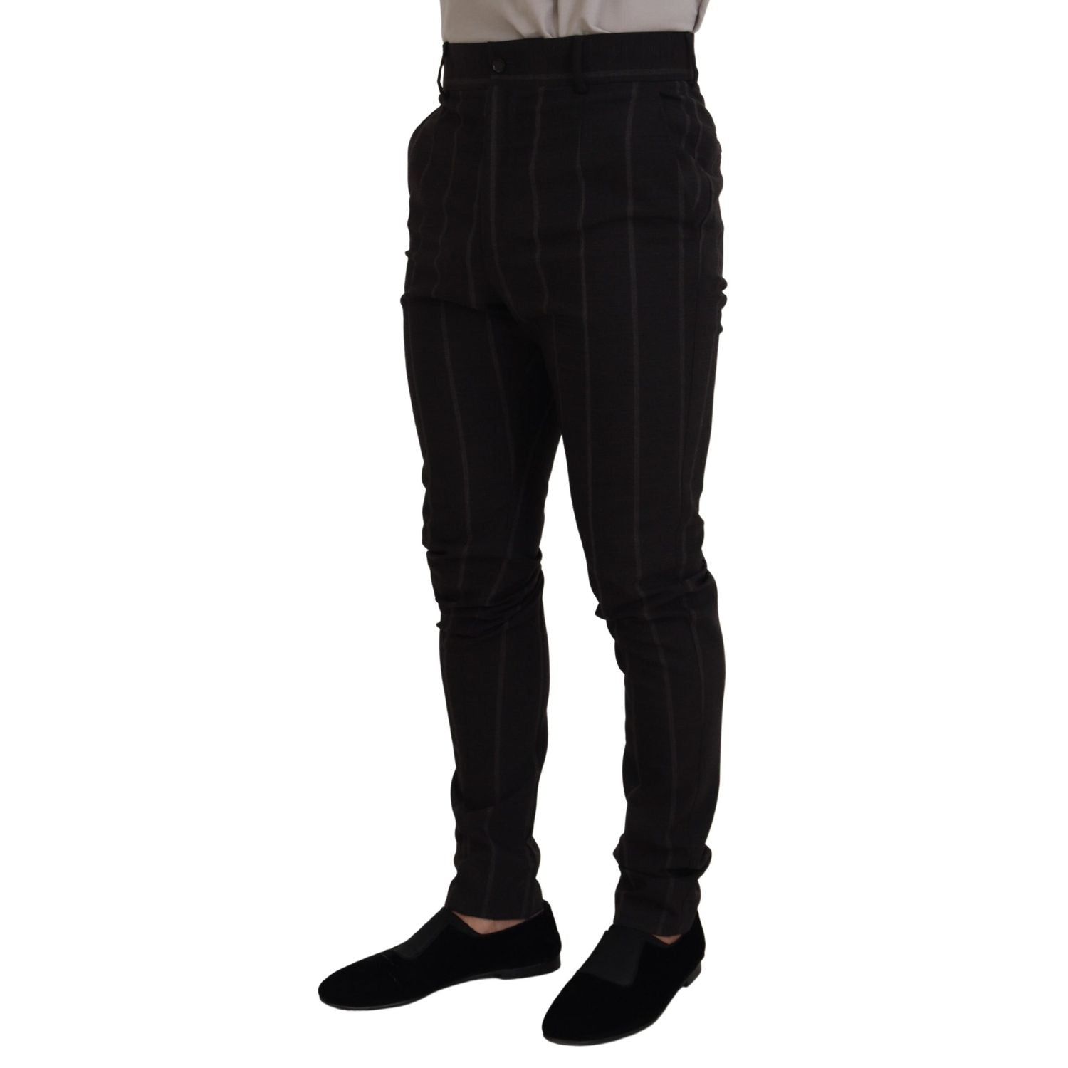 Dolce & Gabbana Black Wool Chino Formal Men Pants