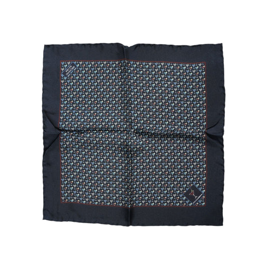 Dolce & Gabbana Blue Cocktail Silk Square Foulard Scarf MS7543