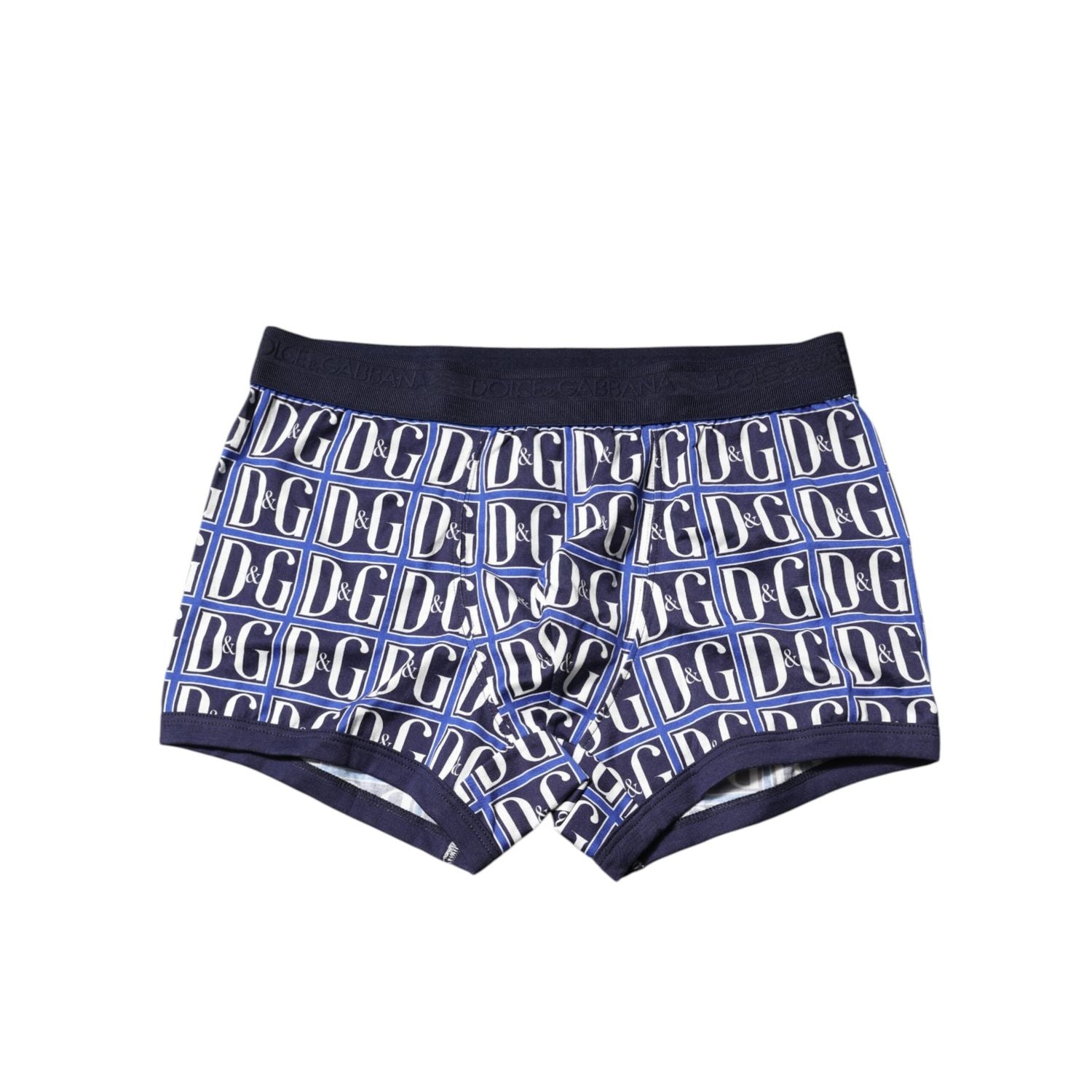 Dolce & Gabbana Blue Logo Print Regular Boxer Brief Underwear
