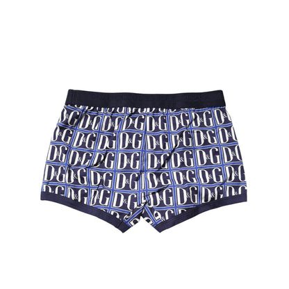 Dolce & Gabbana Blue Logo Print Regular Boxer Brief Underwear