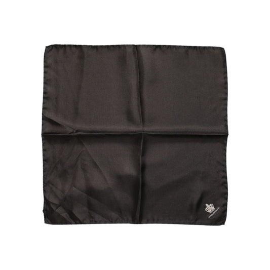 Dolce & Gabbana Brown DG Crown Silk Square Men Foulard Scarf MS7526