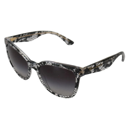 Dolce & Gabbana DG4190 Black Lace Acetate Crystal Round Sunglasses