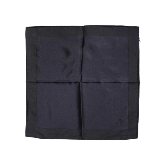 Dolce & Gabbana Dark Blue Silk Square Men Foulard Scarf MS7555