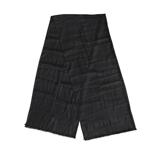 Dolce & Gabbana Dark Gray Cashmere Fringes Neck Warmer Scarf MS7552