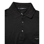 Dolce & Gabbana Dark Gray Logo Plaque Cotton Men Polo Shirt T-shirt