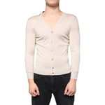 Dolce & Gabbana Beige Cashmere Button Down Cardigan Sweater TSH87069-44