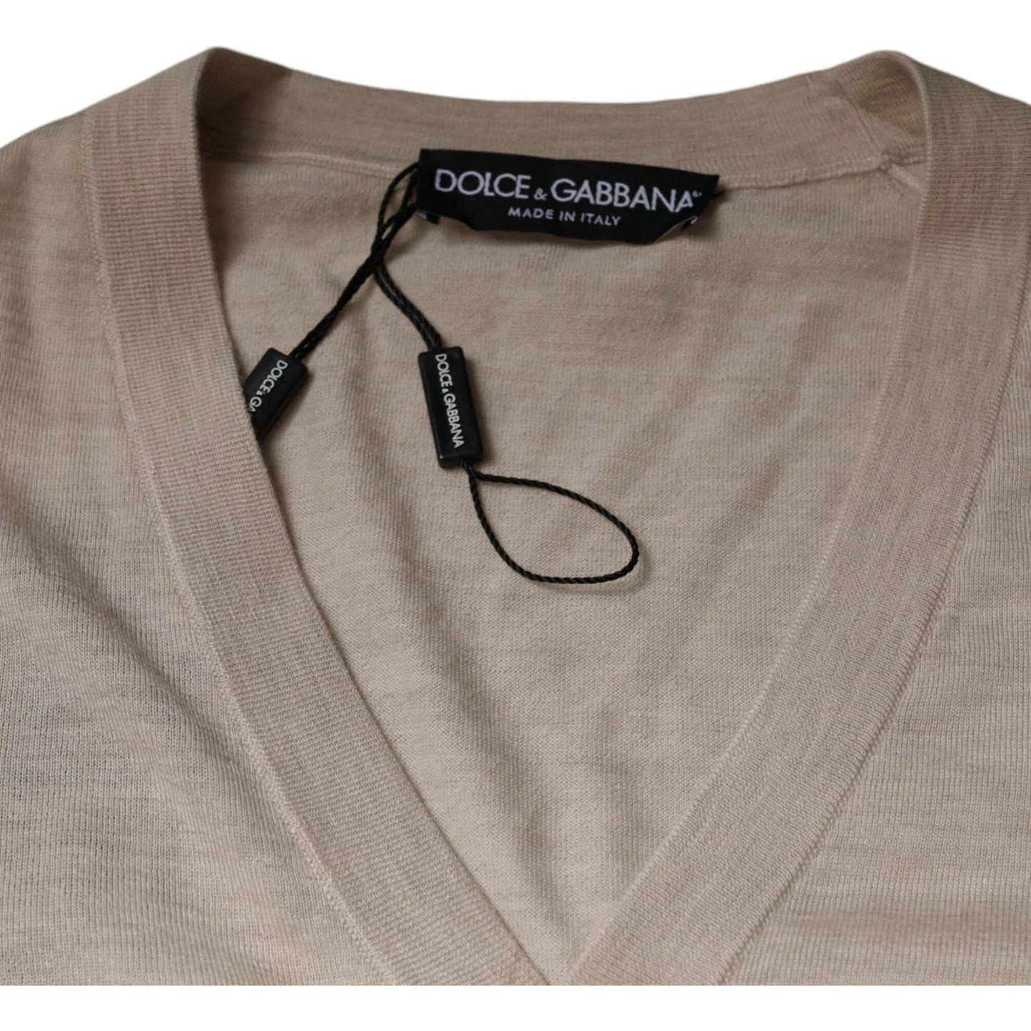 Dolce & Gabbana Beige Cashmere Button Down Cardigan Sweater TSH87069-44