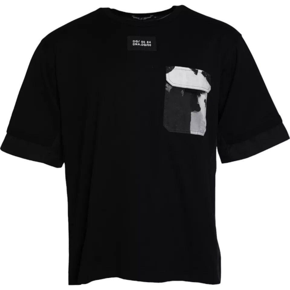 Dolce & Gabbana Black Cotton Pocket Short Sleeves Men T-shirt TSH86400-48